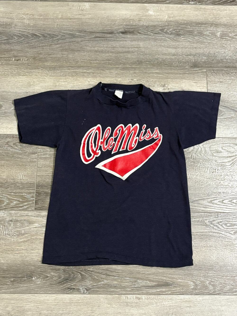 Vintage 80s Ole Miss Rebels Shirt College Retro Single Stitch Y2K - Women’s XS